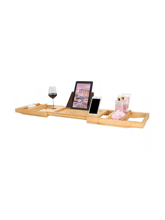 Dl Natural Bamboo Bathtub Tray Sersimo 1024 Extendable 75-110x23cm