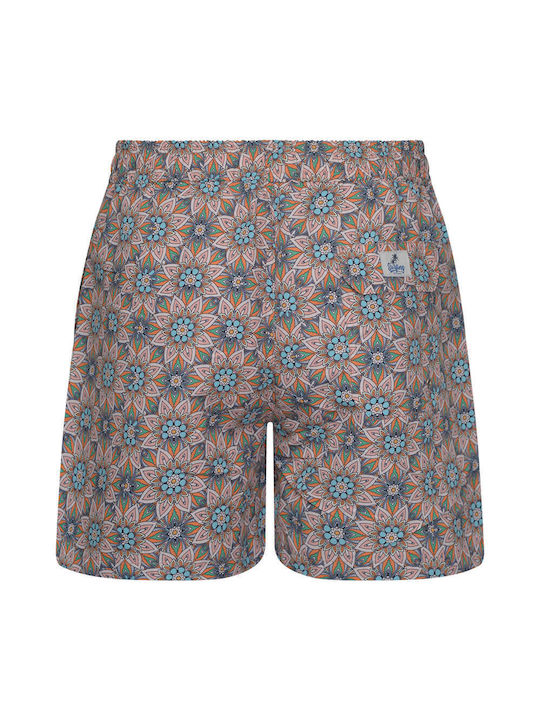 Prince Oliver Herren Badebekleidung Shorts Orange Blumen