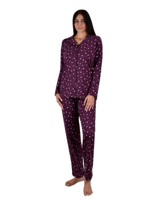 Poleren Winter Women's Pyjama Set Purple