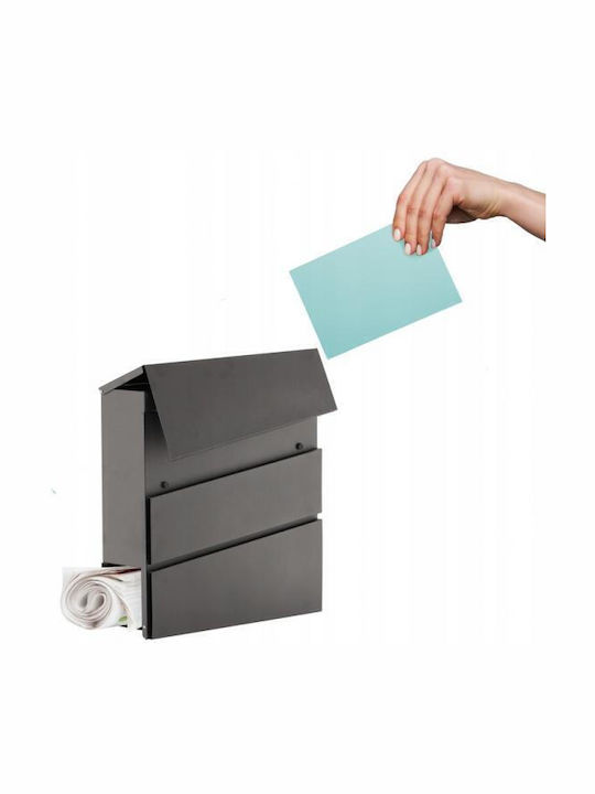 Cutie Poștală pentru Exterior Inox în Culoarea Gri 37x11x37cm
