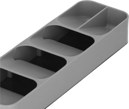 Besteckeinsatz für Schubladen Kunststoff 40x11x5,5 cm Grau