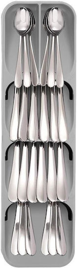Besteckeinsatz für Schubladen Kunststoff 40x11x5,5 cm Grau