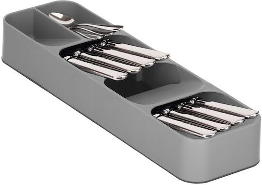 Besteckeinsatz für Schubladen Kunststoff 40x11x5,5 cm Grau