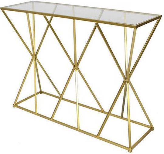 Masă Consolă Estheti Home din Metal cu Suprafață din Sticlă 107x32x78cm 750-27012