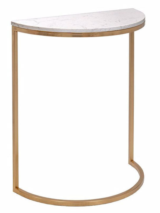 Metal Console Table with Mirror Golden L50xW25xH60cm