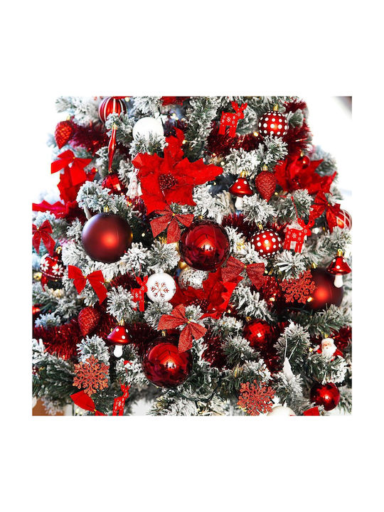 Hängender Bogen Ornament Rot mit Glitzer Set 6Stück