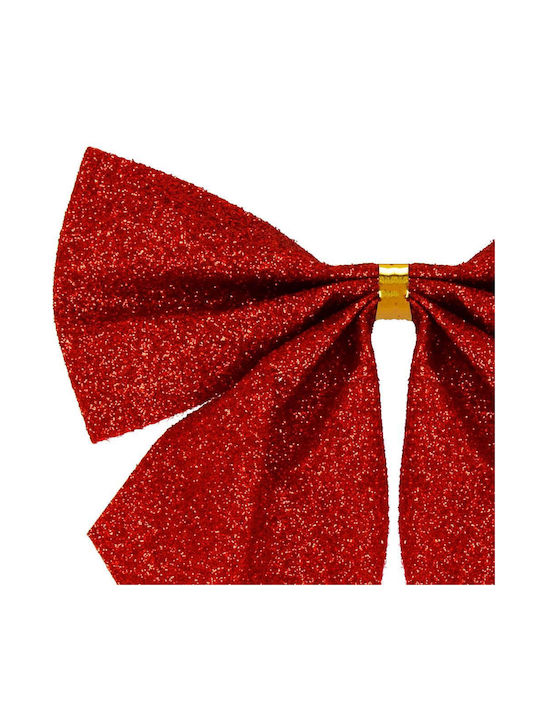 Hängender Bogen Ornament Rot mit Glitzer Set 6Stück