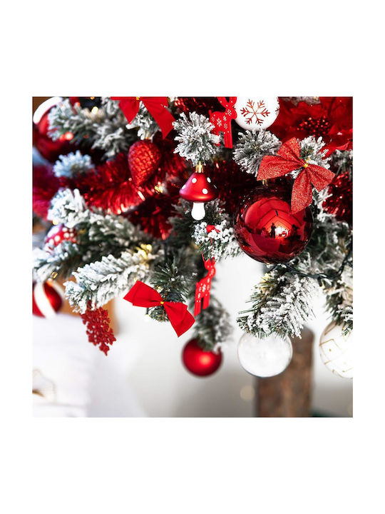 Hängender Bogen Ornament Rot mit Glitzer Set 6Stück