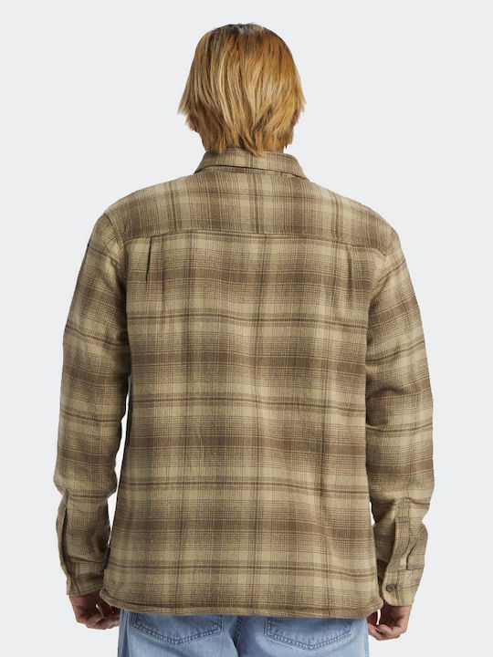Venture Overshirt Mânecă Lungă 100% Bumbac Model Carou Bej