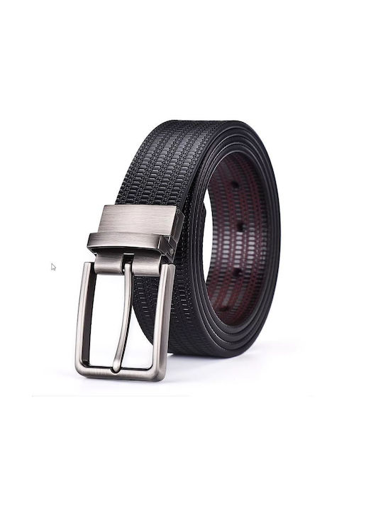 Martin & Co Men's Leather Double Sided Belt Black