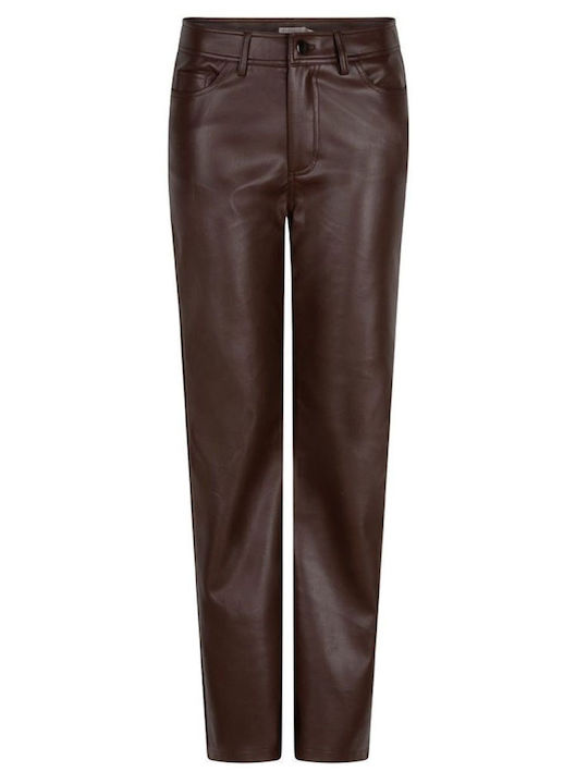 Esqualo Women's Leather Trousers Chocolate