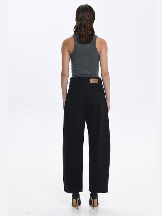 Sac & Co Women's Fabric Trousers in Balloon Line Black