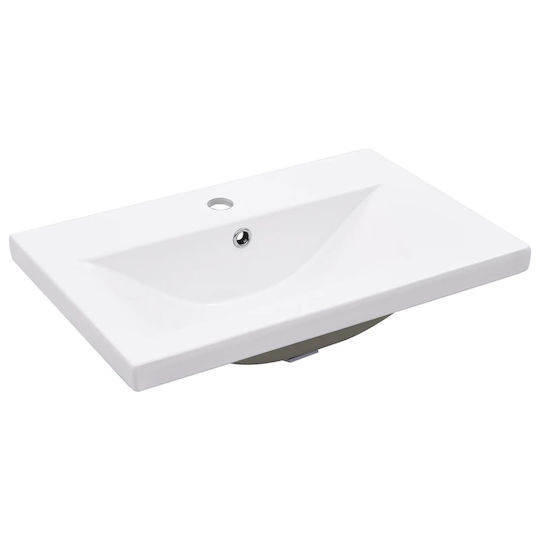 vidaXL Waschtisch mit Waschbecken, Spiegel & Säule L61xB18.5xH39.5cm Coffee