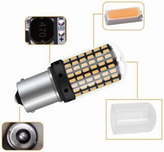 Αυτοκίνητο Led Λευκο P21w Ba15s 144 Smd 12v Canbus