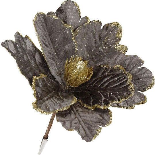 Hängendes Ornament Blume Gray mit Glitzer Set 5Stück