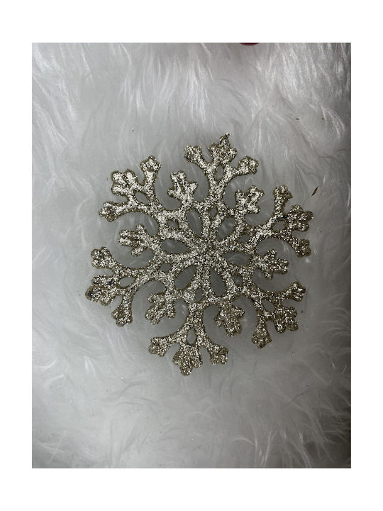 Ornament suspendat Fulgi de zăpadă Plastic Auriu Set 8buc