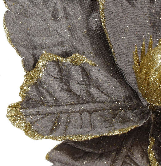 Hängendes Ornament Blume Gray mit Glitzer Set 5Stück