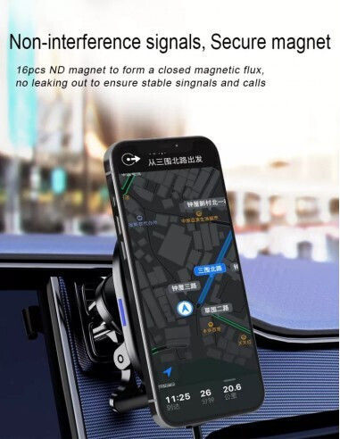 Suport Auto Magnetic Magsafe Încărcare Wireless 15W Încărcare Rapidă Standard Qi QC3.0 CWCph-D11
