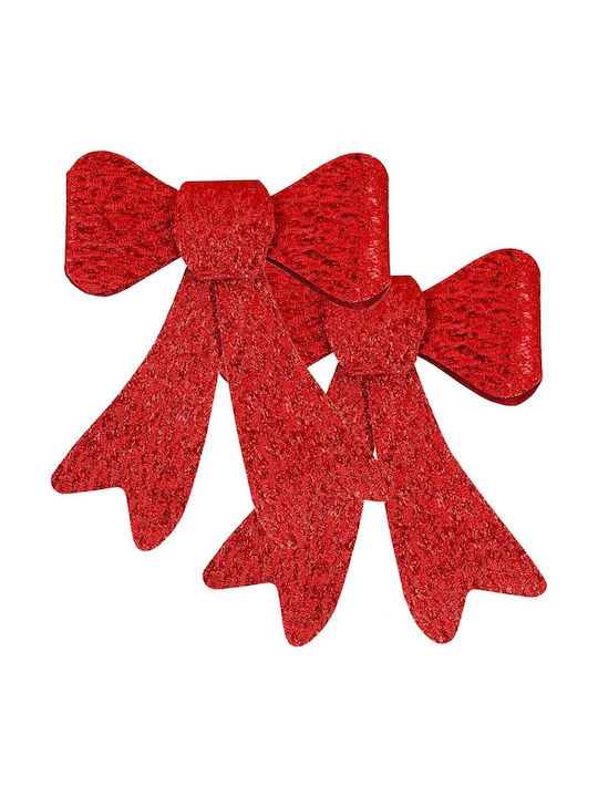 Hängender Bogen Ornament Kunststoff Rot Set 2Stück