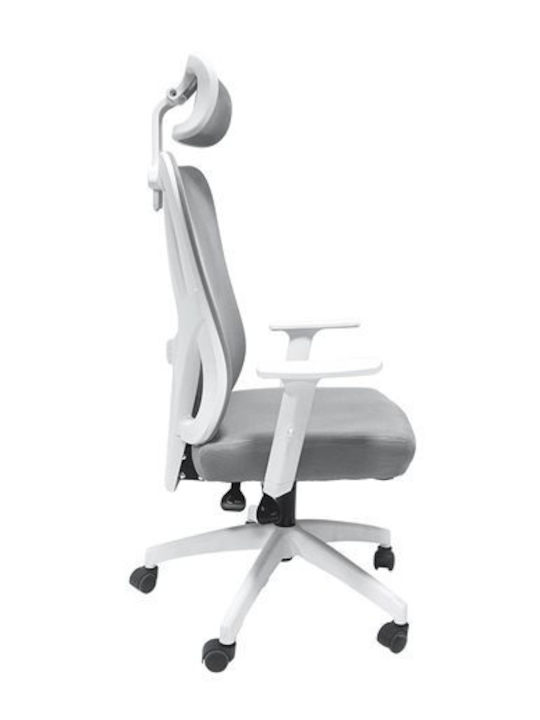 HomeMarkt Mexer Office Chair With Recline And Adjustable Arms Grey White