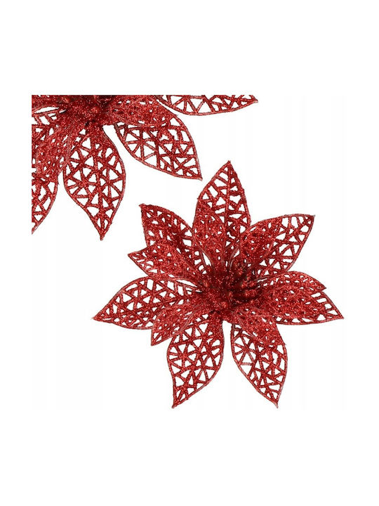 Ornament suspendat Floare Roșu 10x10buc Set 10buc