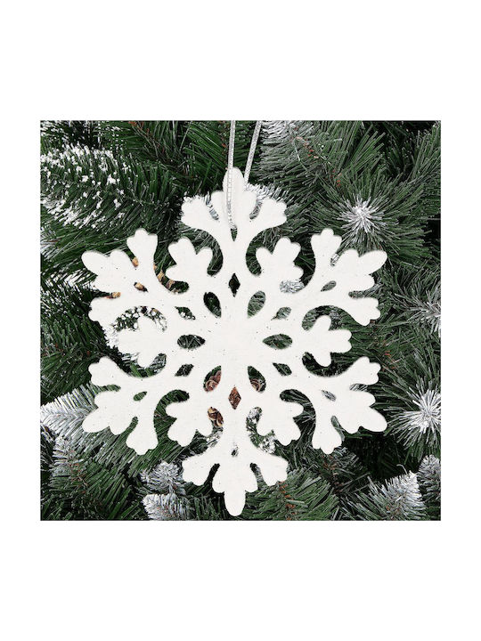 Ornament suspendat Fulgi de zăpadă Plastic Alb Set 8buc