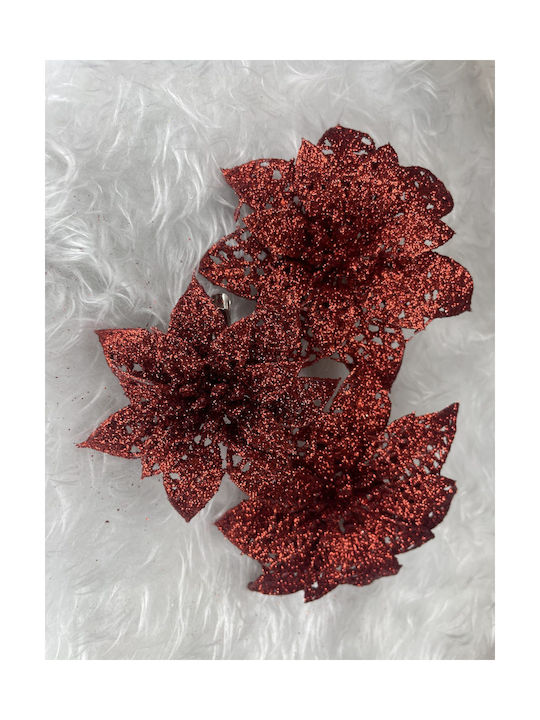 Ornament suspendat Floare Roșu 10x10buc Set 10buc