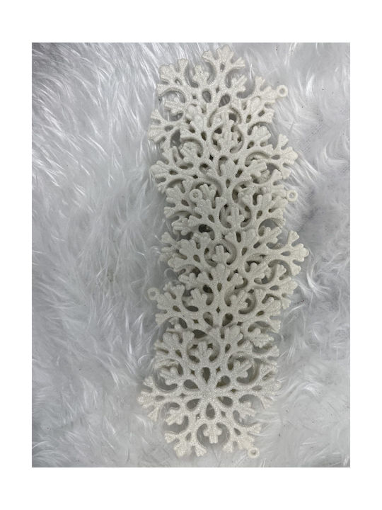 Ornament suspendat Fulgi de zăpadă Plastic Alb Set 8buc