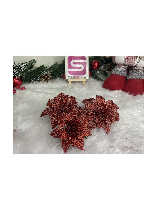 Ornament suspendat Floare Roșu 10x10buc Set 10buc