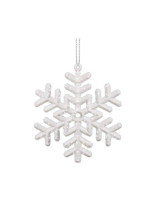 Ornament suspendat Fulgi de zăpadă Plastic Alb Set 3buc