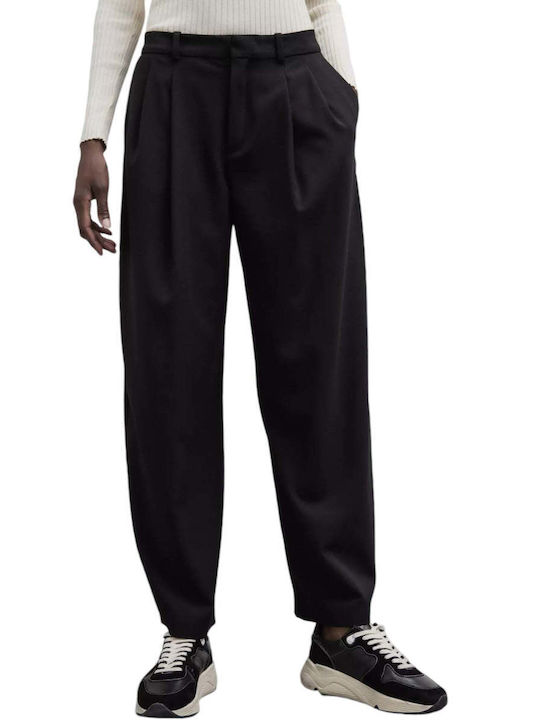 Damen Hoch tailliert Stoff Hose Ink