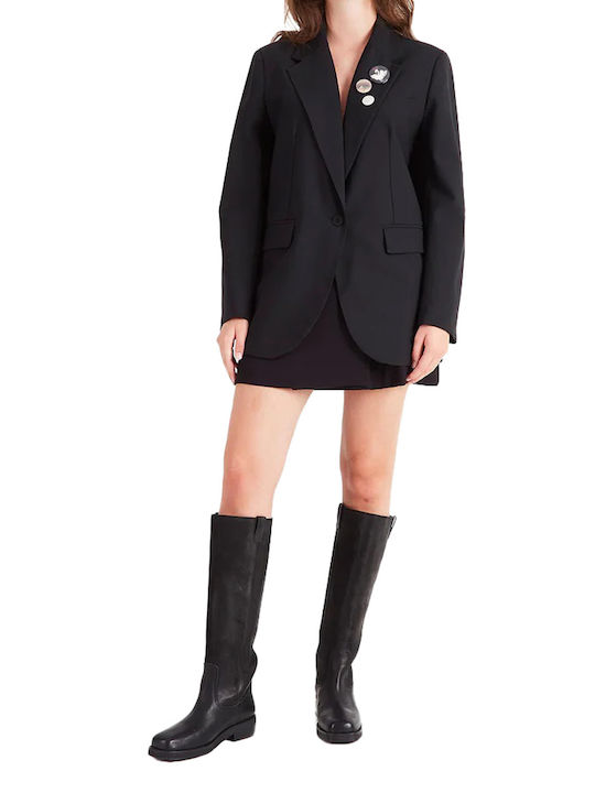 Ottod'ame Lang Damen Blazer Schwarz