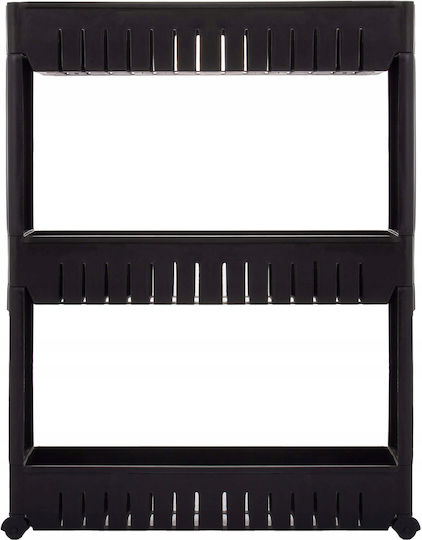Sersimo Lebensmittelregal Kunststoff 3 Ebenen Schwarz 54x12.5x70cm