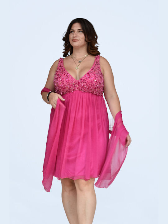 Charly Mini Evening Dress Fuchsia