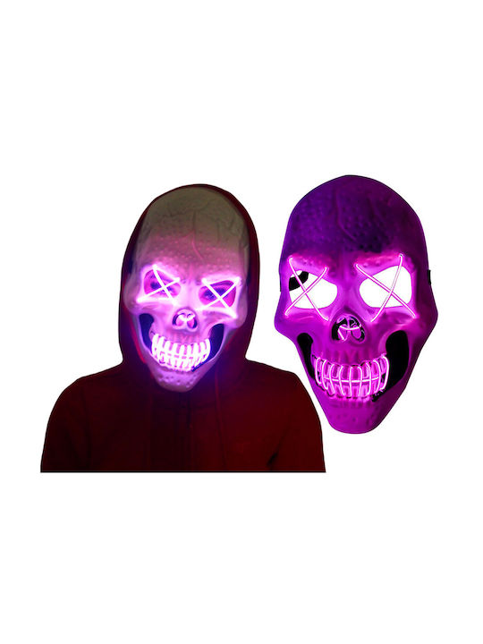 Halloween Mask Skull Model Zola White Purple Lights Plastic 26x17 Cm