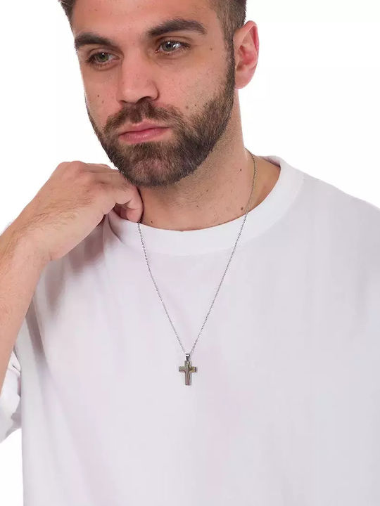 Oxzen Men's Cross from Steel with Chain