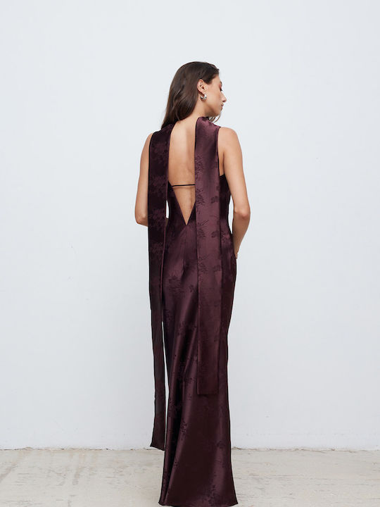 Mix & Match Showroom Maxi Evening Dress Burgundy