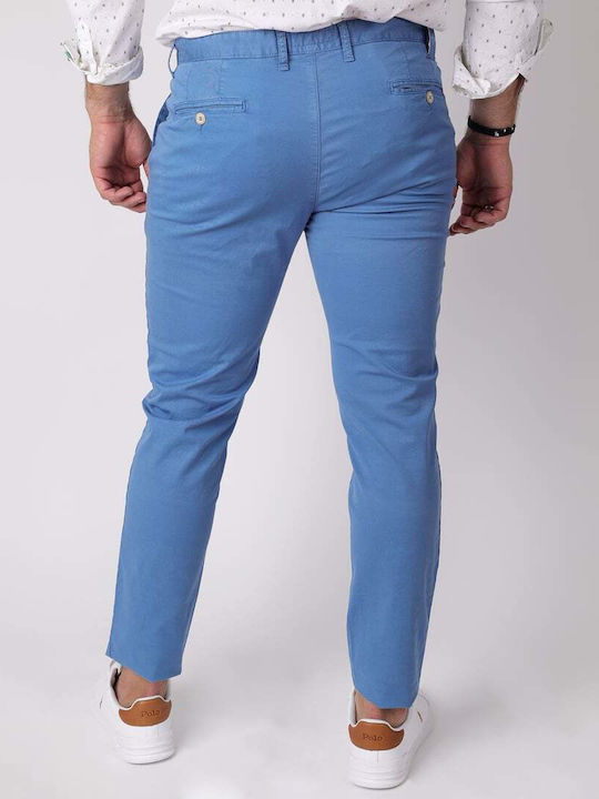 Polbot Men's Trousers in Slim Fit Light Blue