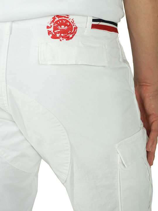 Trousers Cargo Elastic in Slim Fit White