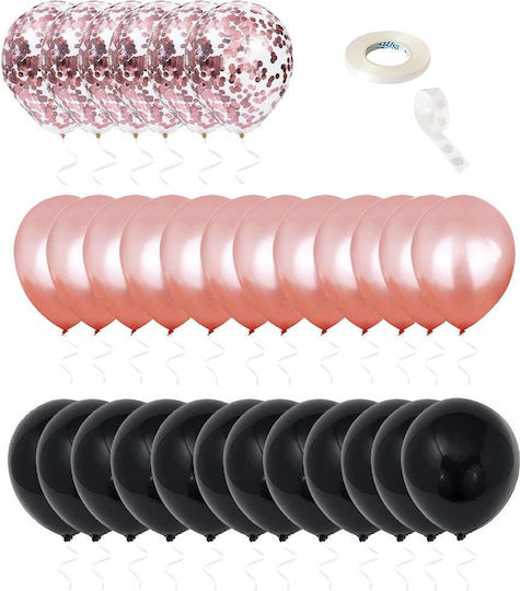 Komposition mit 53 Luftballons Schwarze Zahlen 75cm