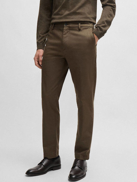 Hugo Boss Ανδρικό Παντελόνι Chino Ελαστικό Dark Brown