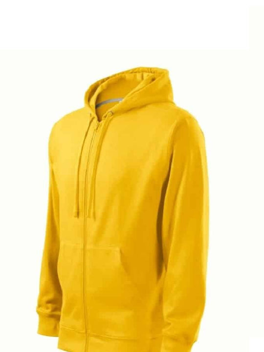 Cotton Point Men's Sweatshirt Jacket with Hood Yellow