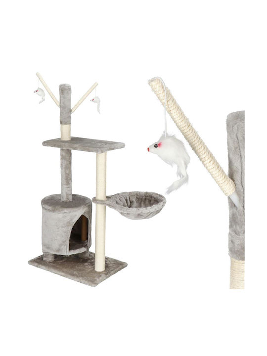 Stâlp pentru zgâriat pisici Copaci pentru pisici Gri 3 niveluri 27x27cm