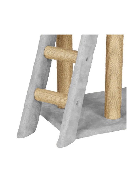 Stâlp pentru zgâriat pisici Copaci pentru pisici Gri 4 niveluri 49x35x136cm