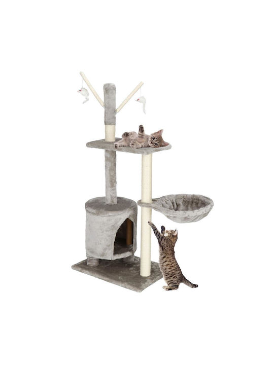 Stâlp pentru zgâriat pisici Copaci pentru pisici Gri 3 niveluri 27x27cm
