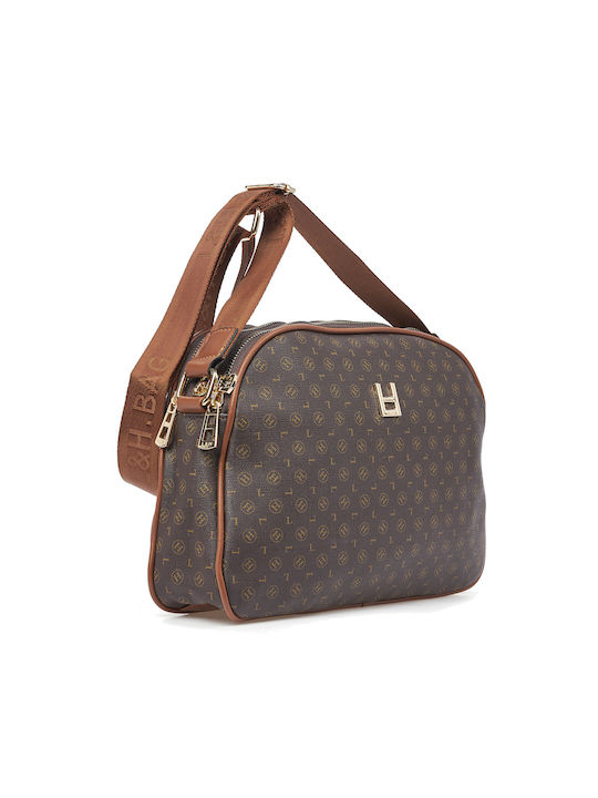 L&H Damen Tasche Schulter Braun