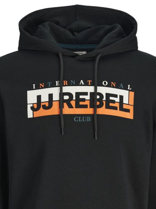 Rebel Herren Sweatshirt mit Kapuze Schwarz