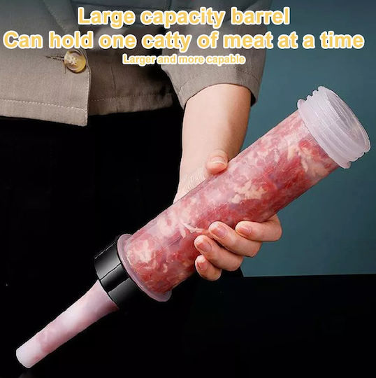 Dispozitiv de Umplere Cârnați în Formă de Seringă Zola 3 Capete Plastic 29x6 Cm Transparent