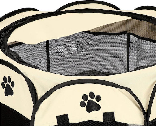 Extensibil Parc pentru Câini Octagon din Material Textil de Culoare Gri 91 x 34cm