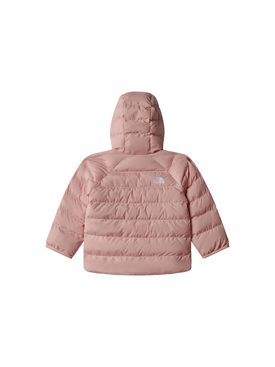 The North Face Waterproof Kids Quilted Jacket Double Sided with Hood Pink